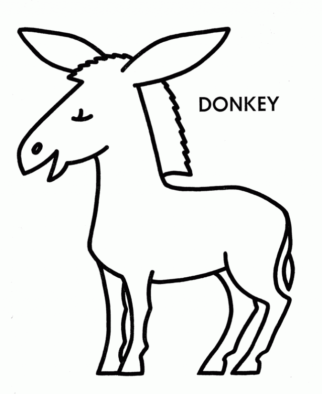 easy color Donkey Printable Coloring Pages For Kids | Great 
