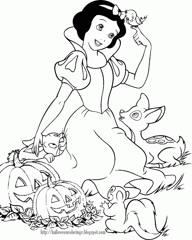 Disney Character Halloween Coloring Pages
