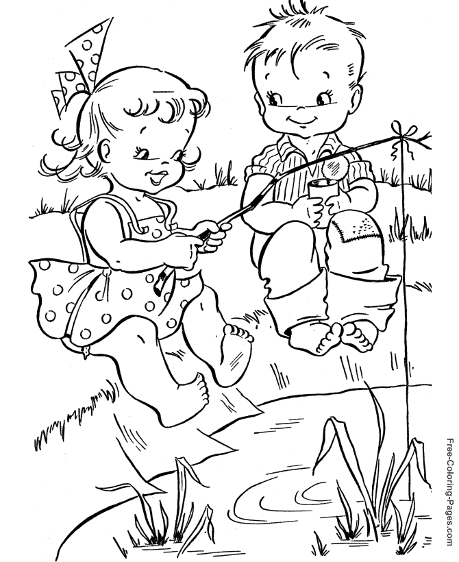 Summer Coloring Pages - Fishing Fun 11