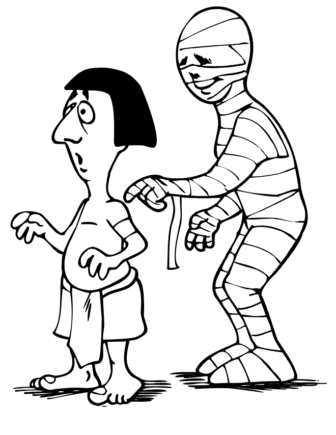 Mummy Coloring Page | Mummy With Ancient Egyptian