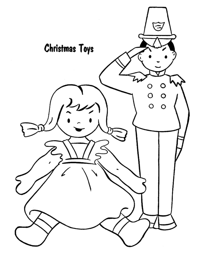 Christmas Toys Coloring Pages - Kids Toys for Christmas Coloring 