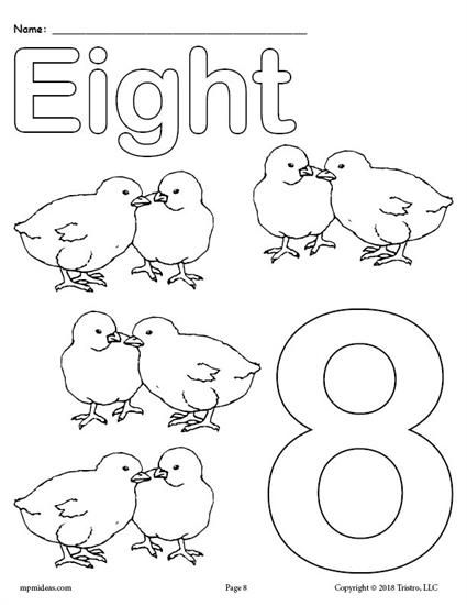 Printable Animal Number Coloring Pages - Numbers 1-10! | Free printable  numbers, Alphabet coloring pages, Kids coloring books