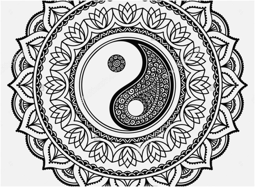 Printable Coloring Pages Yin Yang View Vector Henna Tatoo Mandala ...