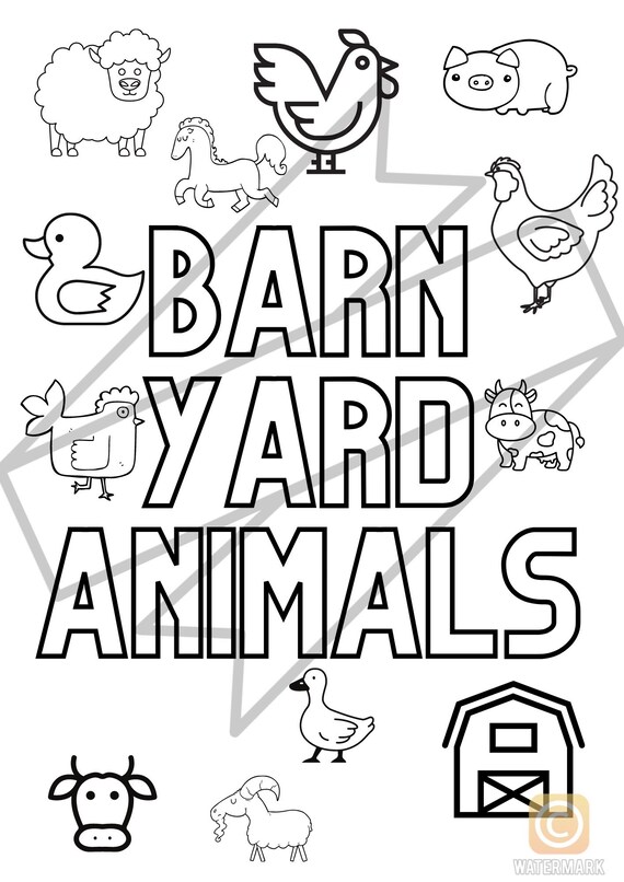 Coloring Pages Cheap Coloring Pages Barn Yard Animals - Etsy