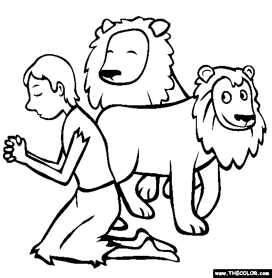 Daniel In The Lions Den Coloring Page | Free Danie