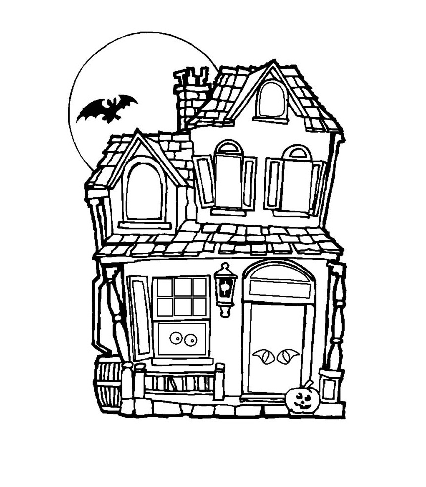 Free Printable Haunted House Coloring Pages For Kids
