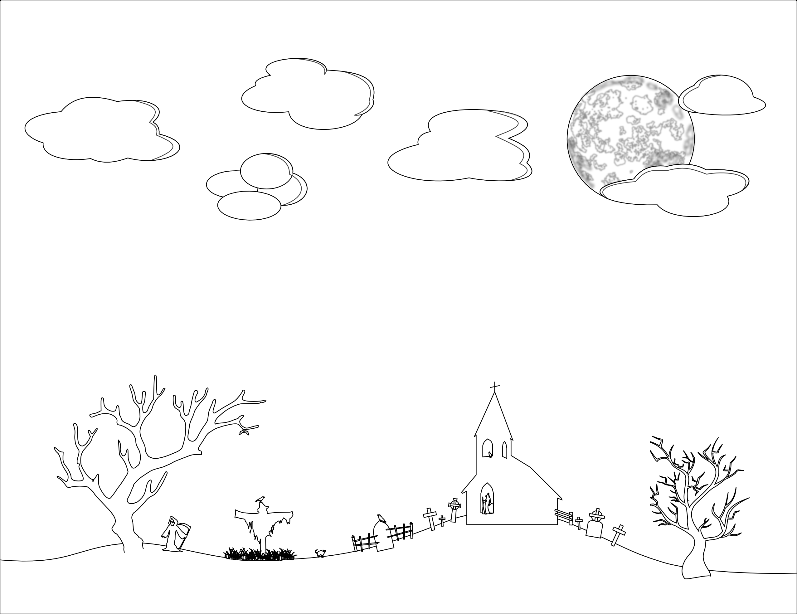 Free Night Sky Clipart Black And White Png Images Pngio Coloring Home