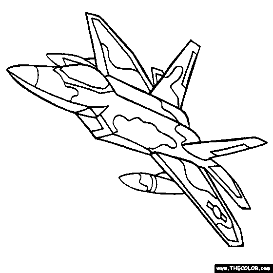 F-22 Raptor Coloring Page | Online Color an F-22