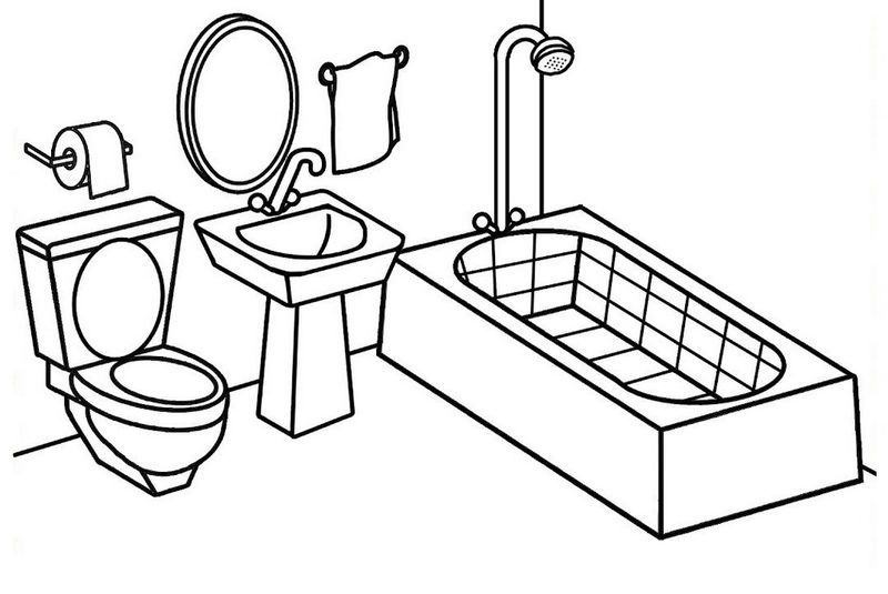 Bathroom Coloring Pages Coloring Home