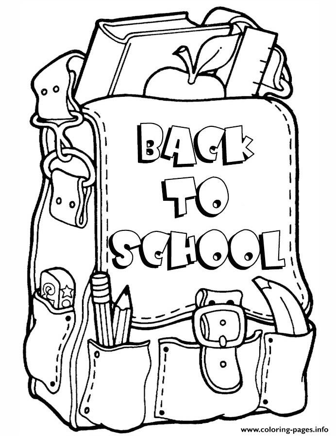 Back To School Bag Coloring Pages Printable