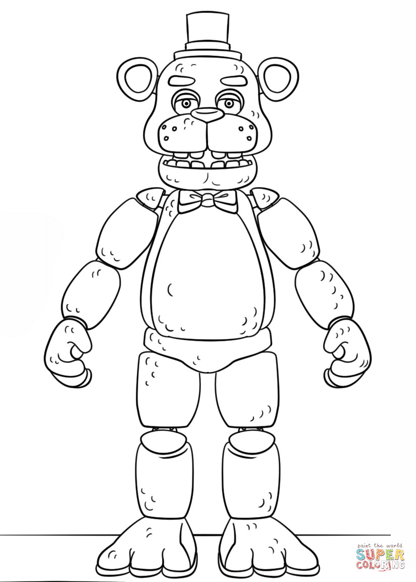 FNAF Toy Golden Freddy coloring page | Free Printable Coloring Pages