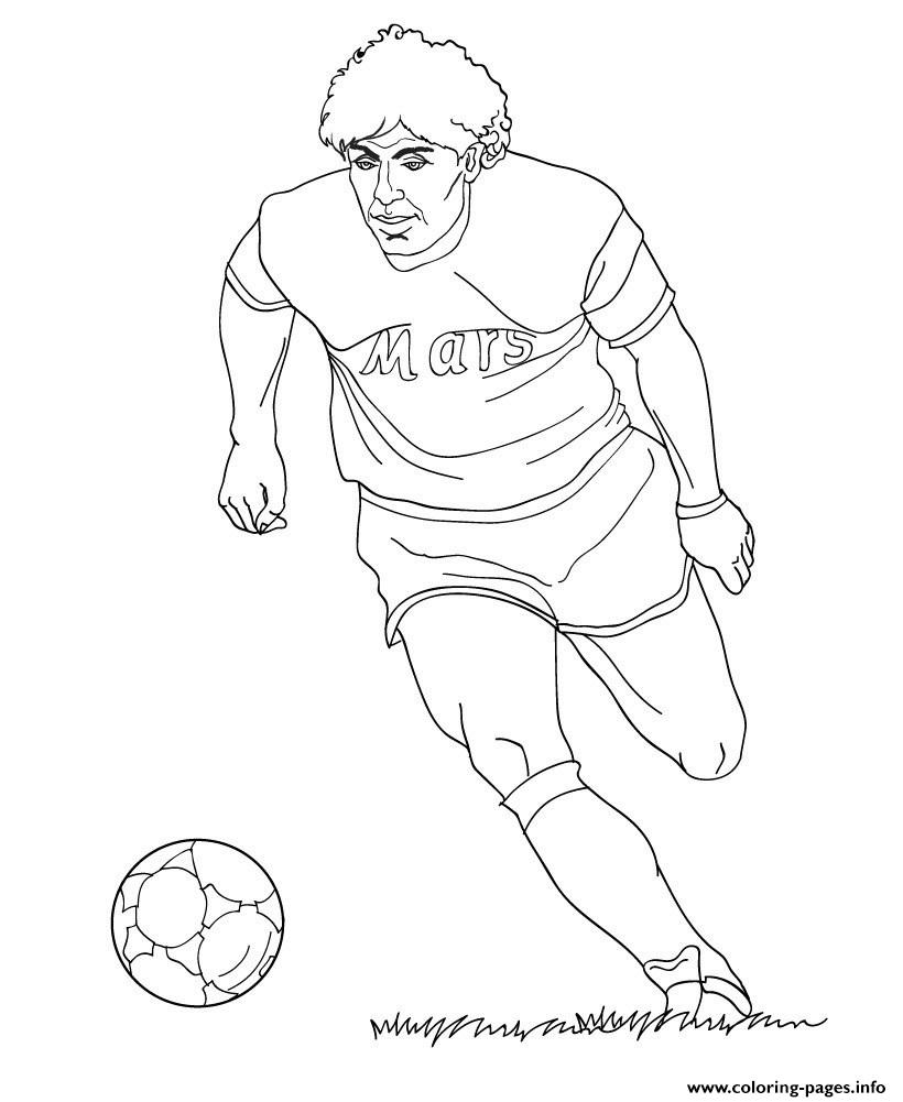 Diego Maradona Soccer Coloring Pages Printable