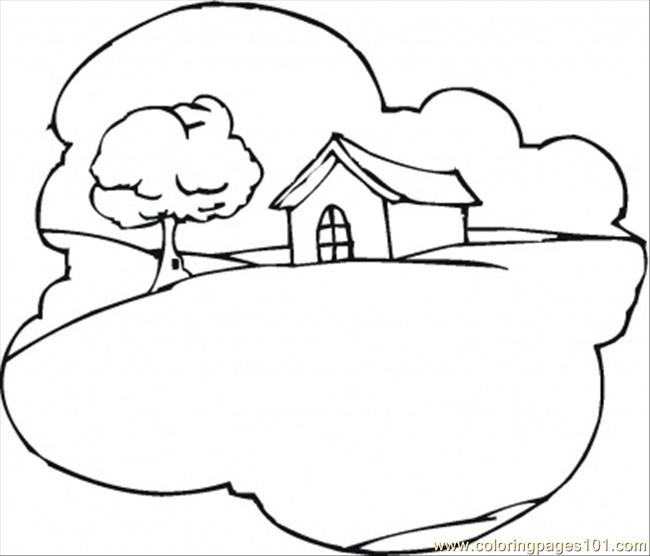 Cottage On The Hill Coloring Page for Kids - Free Houses Printable Coloring  Pages Online for Kids - ColoringPages101.com | Coloring Pages for Kids