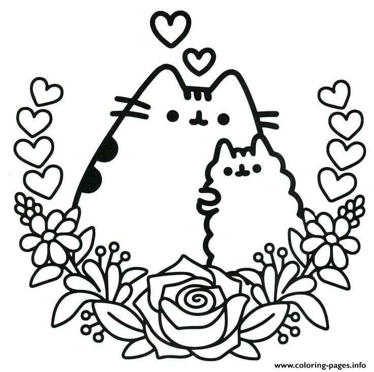 Pusheen The Cat And His Friend Coloring Pages Printable