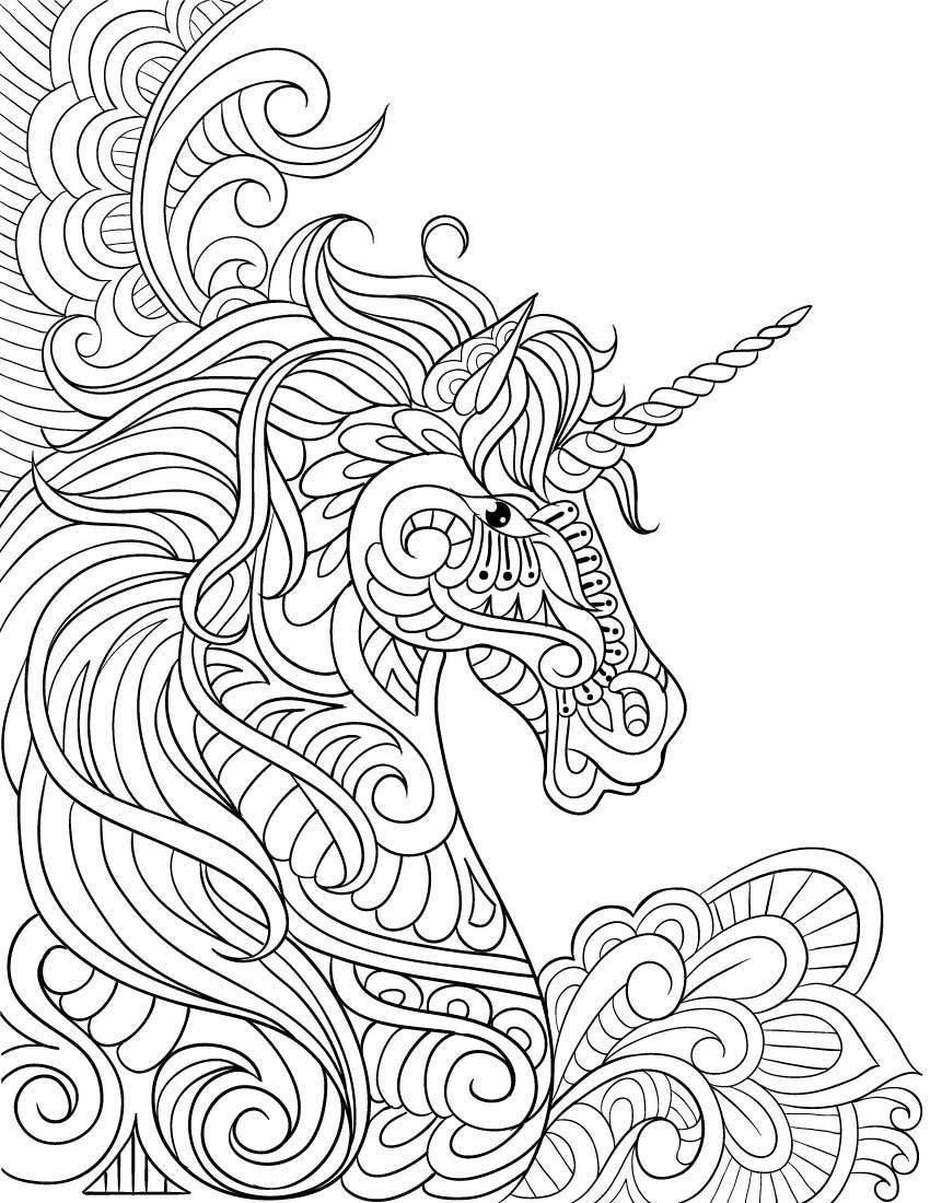 Pin on unicorn coloring page