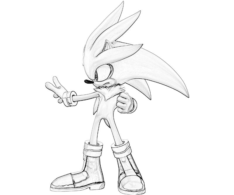 Set Sonic Generations Shadow Silver Sonic The Hedgehog Coloring Pages