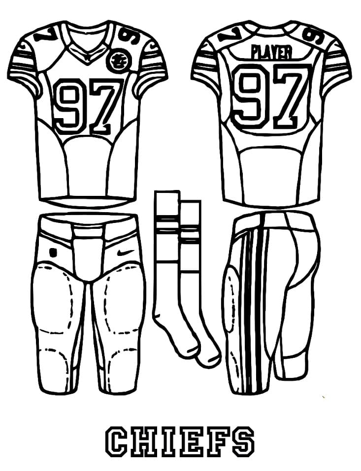 Kansas City Chiefs Uniform Coloring Page - Free Printable Coloring Pages  for Kids