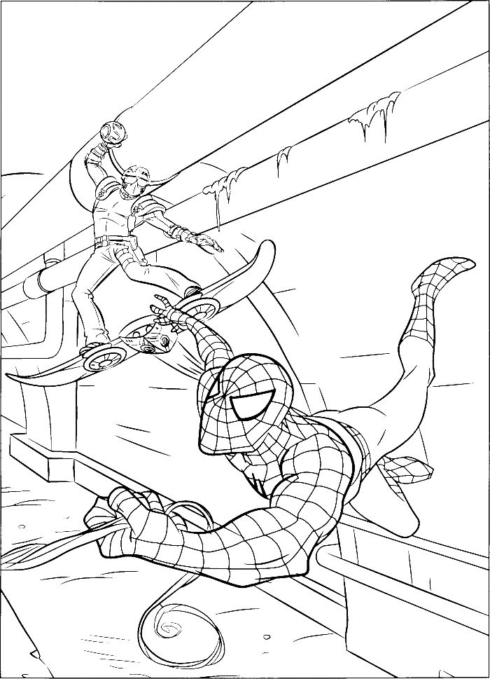 Pursuing The Green Goblin Spiderman Coloring Pages | Spiderman coloring,  Green goblin spiderman, Cartoon coloring pages