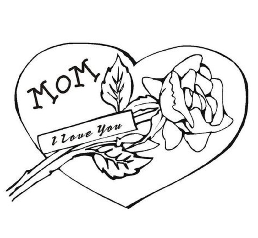 love you mom coloring pages - Clip Art Library