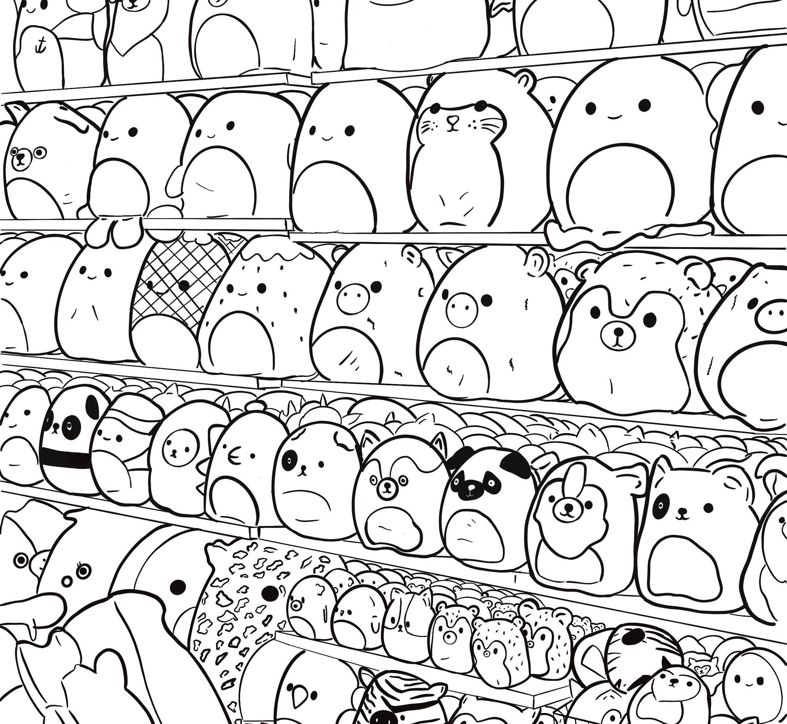 Squishmallows at the Shop Coloring Page - Etsy Israel
