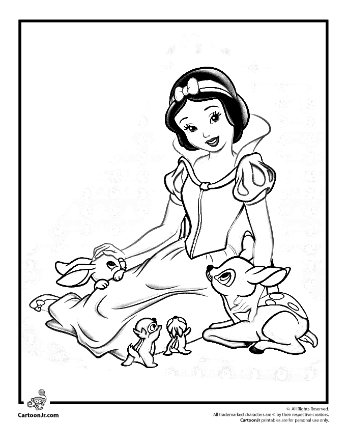 snow white coloring pages - Clip Art Library
