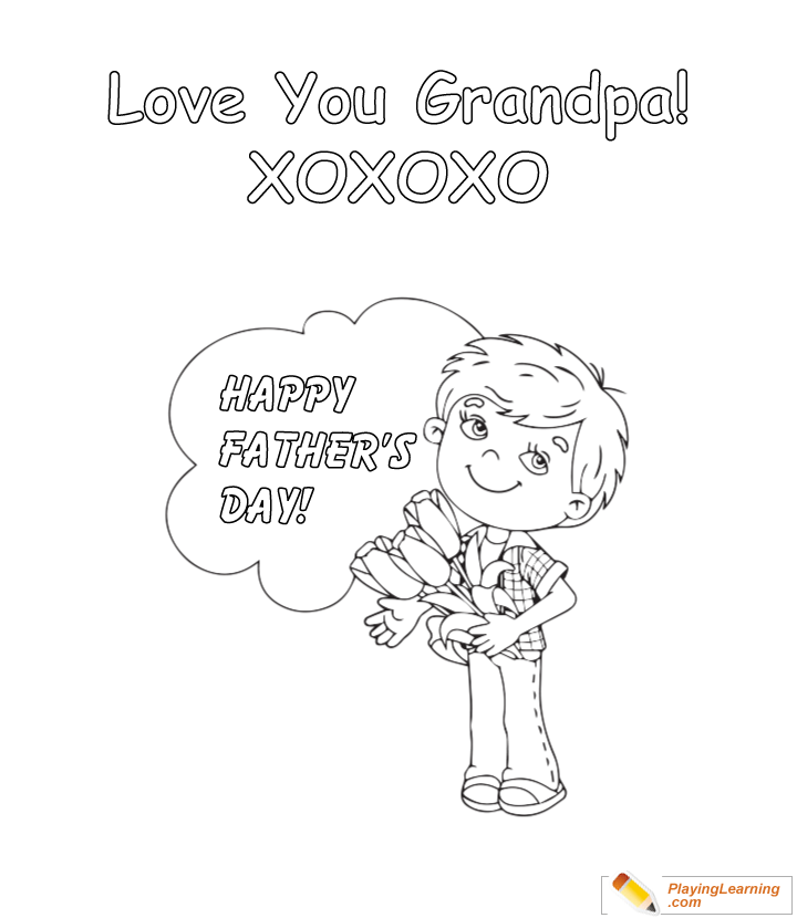 Happy Fathers Day Grandpa Coloring Page 02 | Free Happy Fathers ...