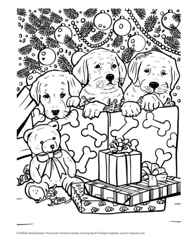 Christmas Dogs Coloring Pages - Coloring Home