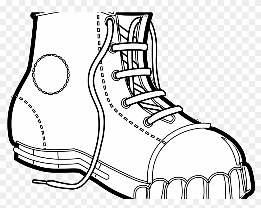 Winter Boots Coloring Pages - Hiking Boot Black And White Clip Art ...
