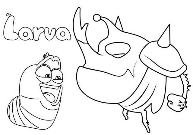 Larva Cartoon Coloring Pages - Coloring Home