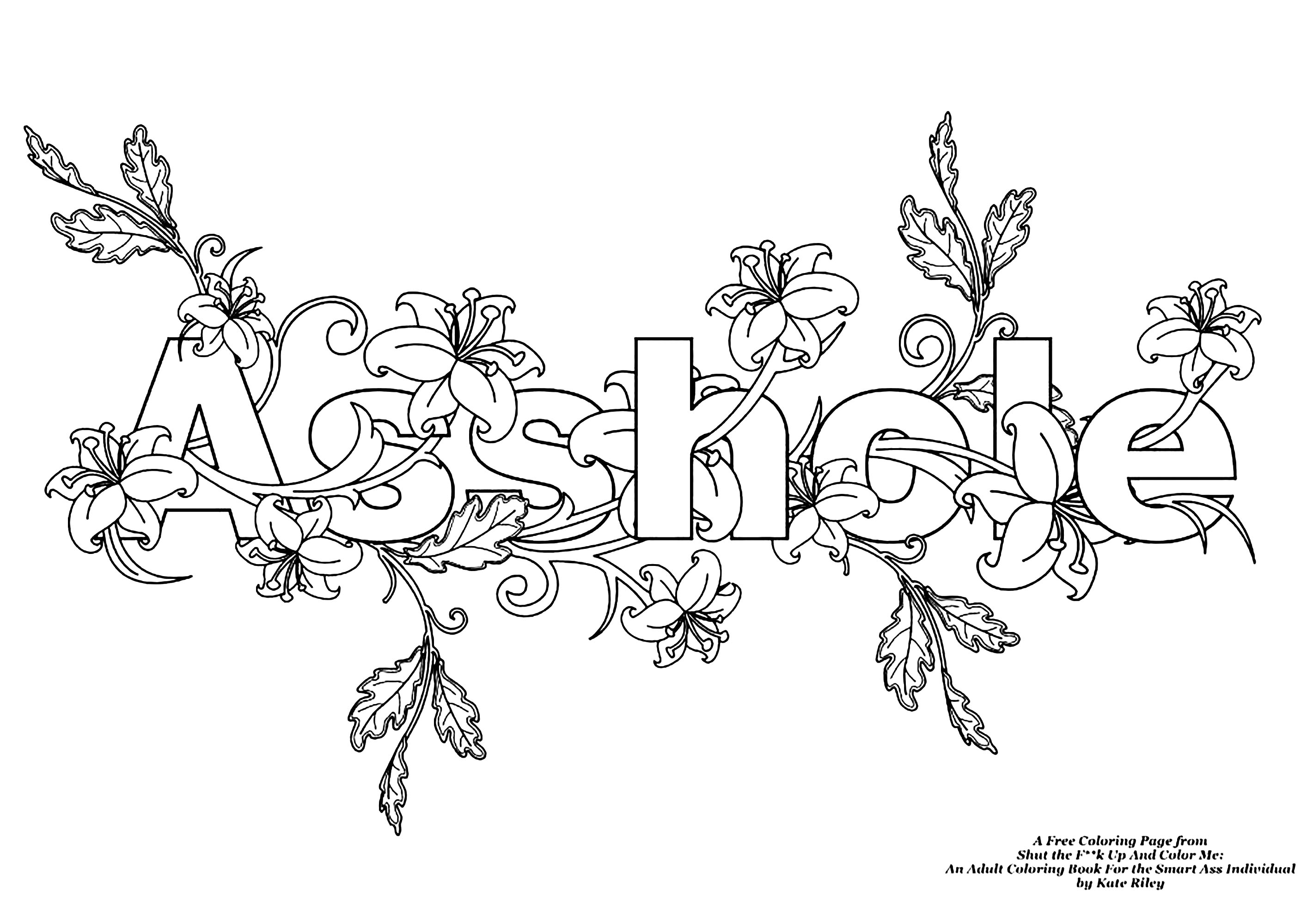 AssholeSwear word coloring page - Swear word Adult Coloring Pages