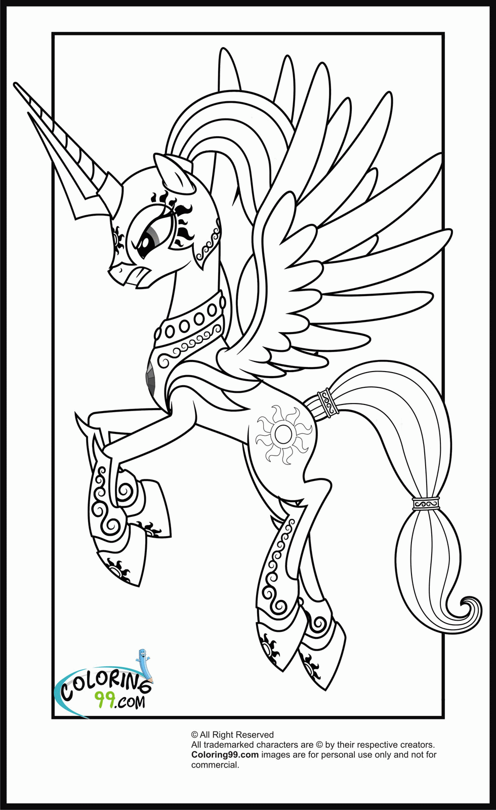 Princess Ponies Coloring Pages - High Quality Coloring Pages