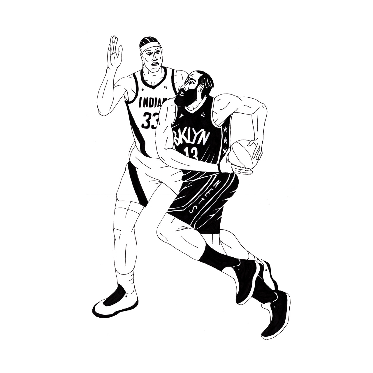 James Harden And Myles Turner - Coloring Home