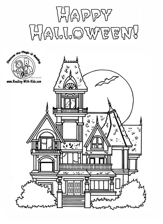 6 Pics of Haunted House Coloring Pages For Kids - Coloring Pages ...