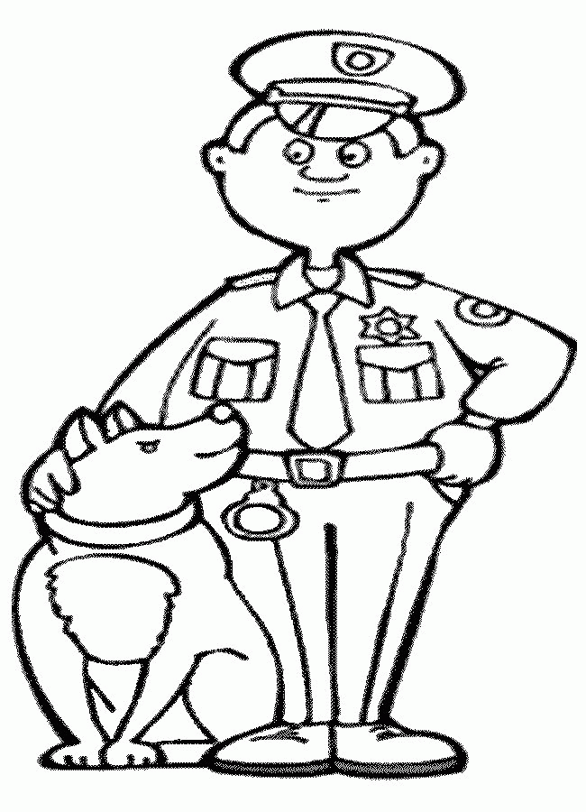 Police officer hero coloring page | Police crafts etc | Pinterest ...