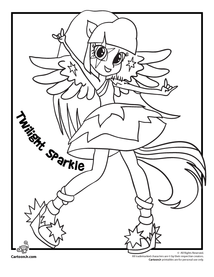 Twilight Sparkle Equestria Girls Coloring Pages - Coloring Home