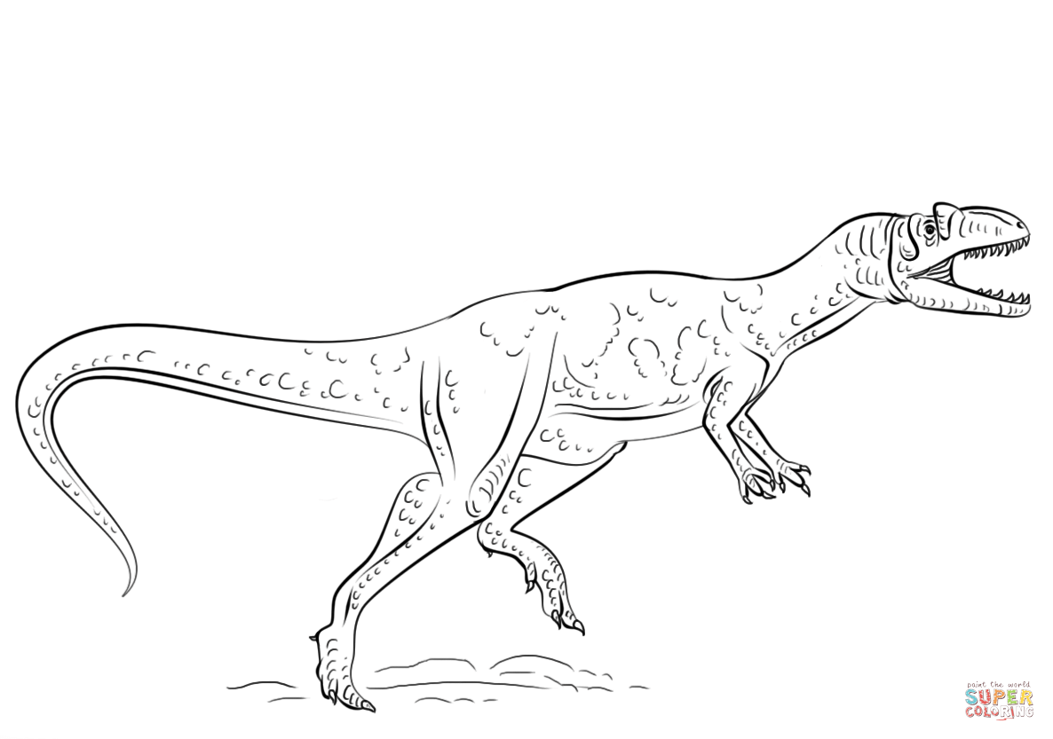 Allosaurus dinosaur coloring page | Free Printable Coloring Pages