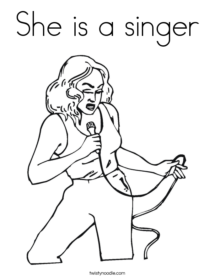 Singer - Coloring Pages for Kids and for Adults