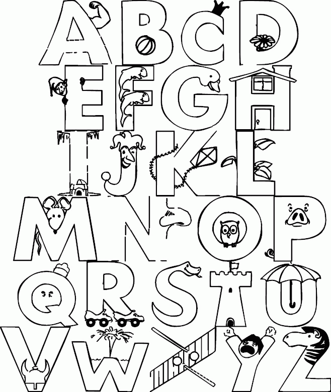 Amazing of Simple Alphabet Calvin And Hobbs Coloring Page #1137