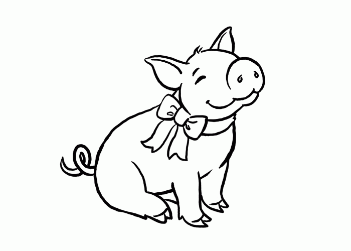 Cartoon Pig - Coloring Pages for Kids and for Adults