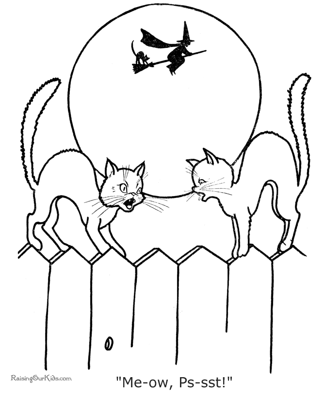 Halloween scary cat coloring pages download and print for free