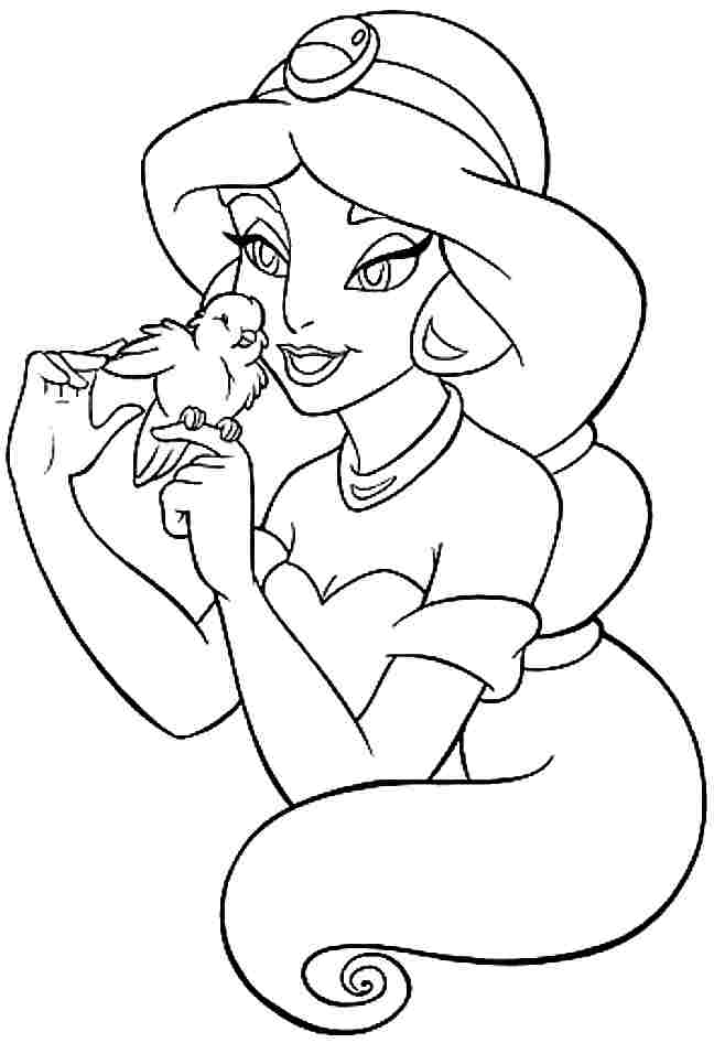 Coloring Pages Disney Princess Jasmine Printable For Kids #2145 ...