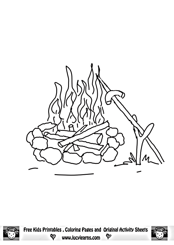 Campfire Coloring Pages - HiColoringPages