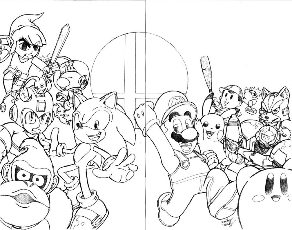 Super Smash Brothers Coloring Pages Free Printable Coloring Home