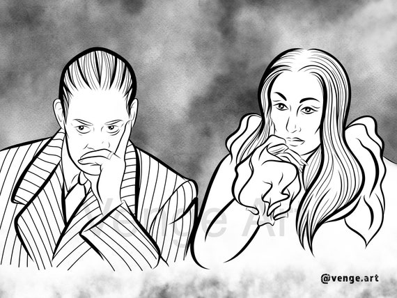 Printable Addams Family Coloring Page - Etsy