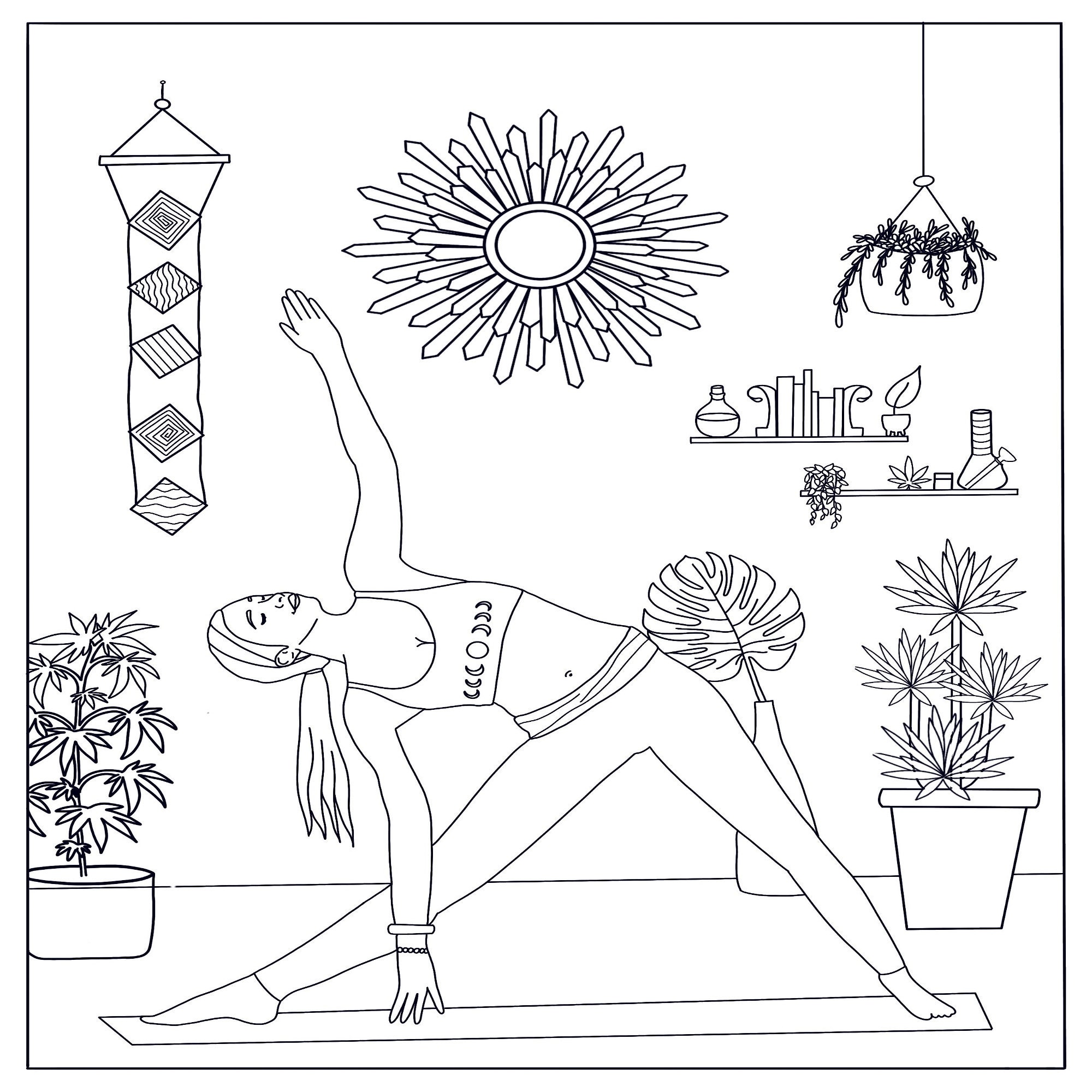 Yoga Coloring Page - Etsy