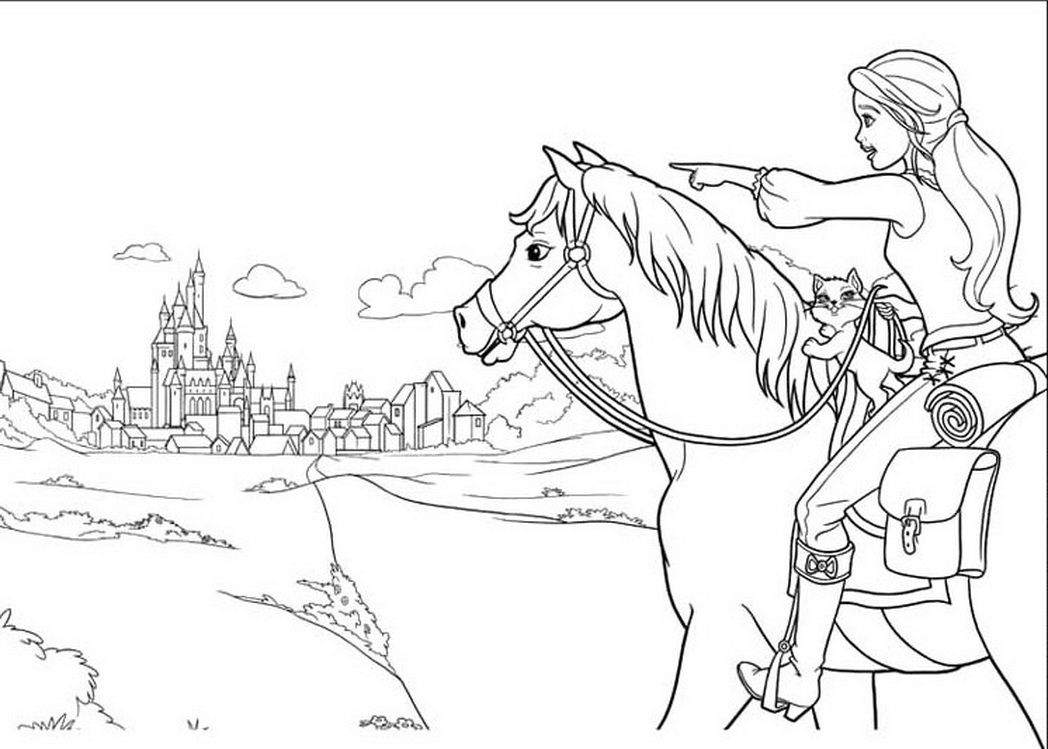 Download Barbie Horse Coloring Page - Coloring Home