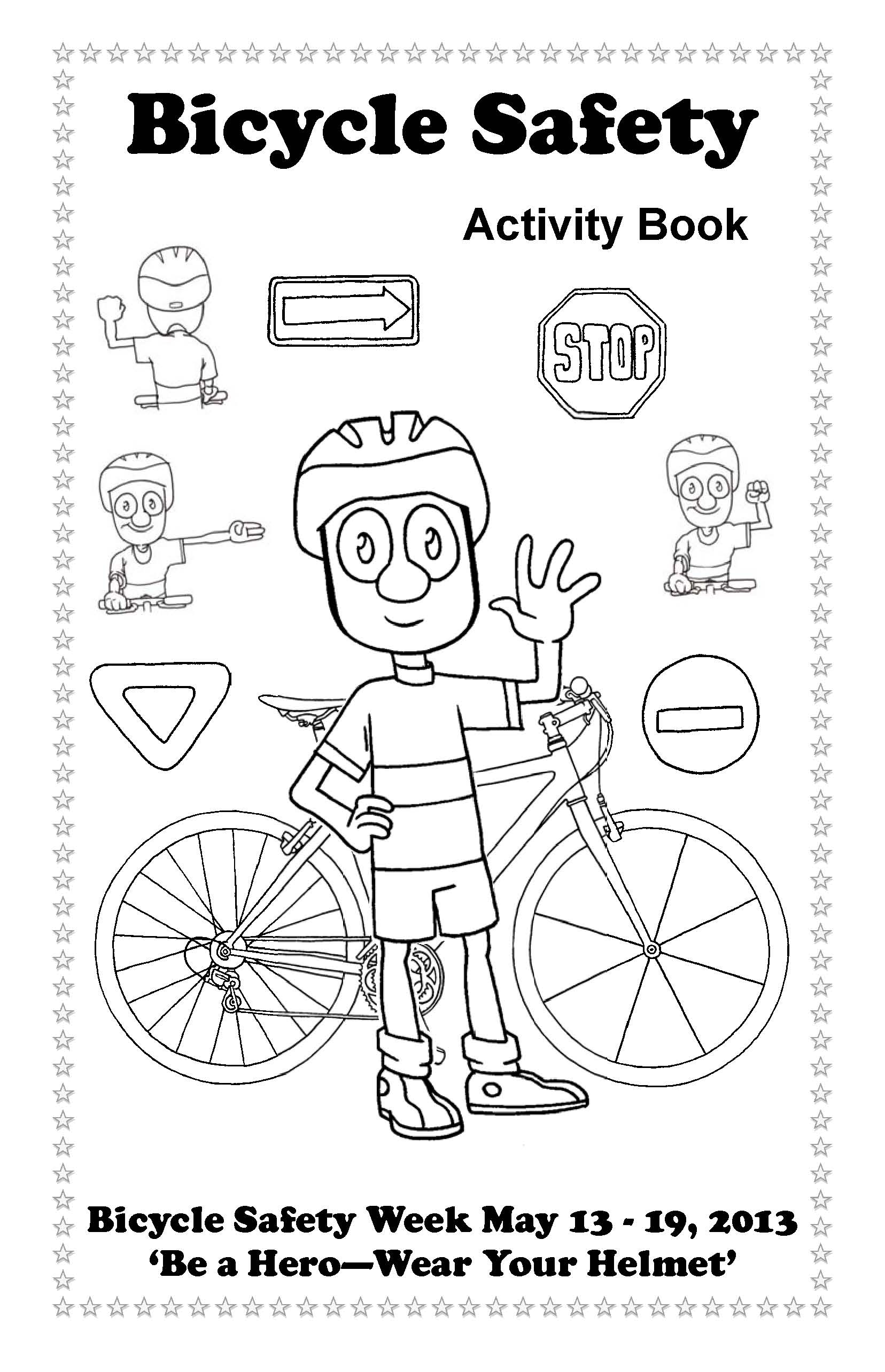 Bike Safety Coloring Page - Coloring Home