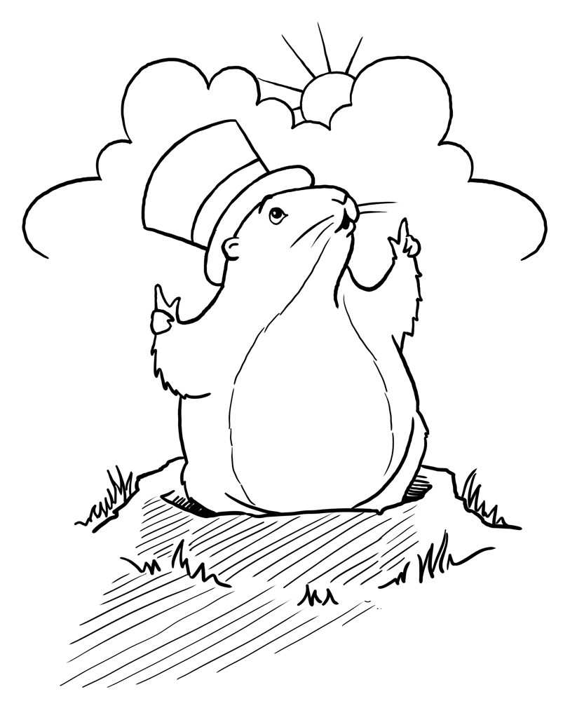 Printable Coloring Pages Of Groundhogs Coloring Home