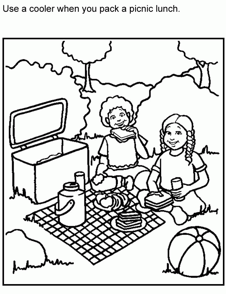 Download Coloring Pages Family Picnic - Coloring Home