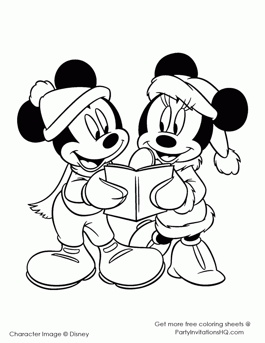 Mickey And Minnie Christmas Coloring Pages   Coloring Home